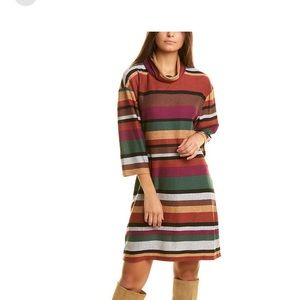 Perfect for Fall! 🍂🍁London Times cowl neck striped dress NWOT